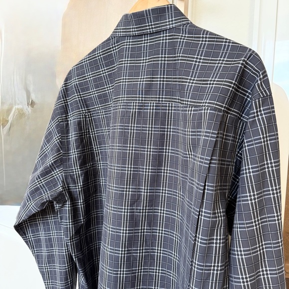 Forsyth of Canada Men's L Grey Check Long Sleeve Button-Up Shirt Business Casual - Picture 8 of 10